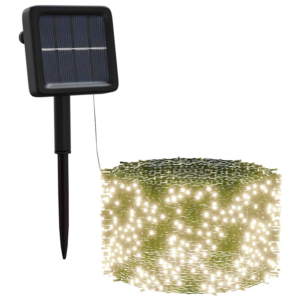 5 db 5x200 LED-es meleg fehér bel-/kültéri napelemes fényfüzér