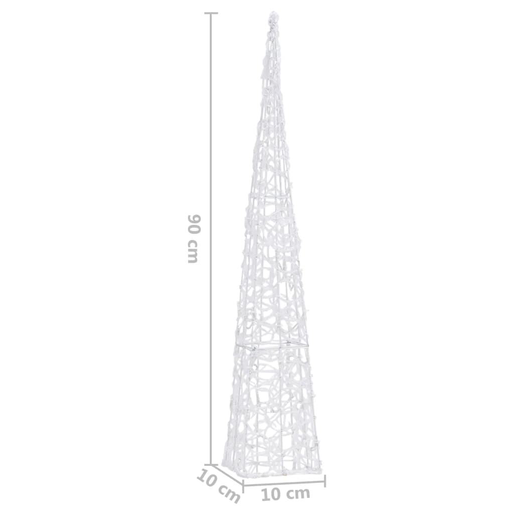 dekoratív meleg fehér fényű LED-es akril fénykúp 90 cm