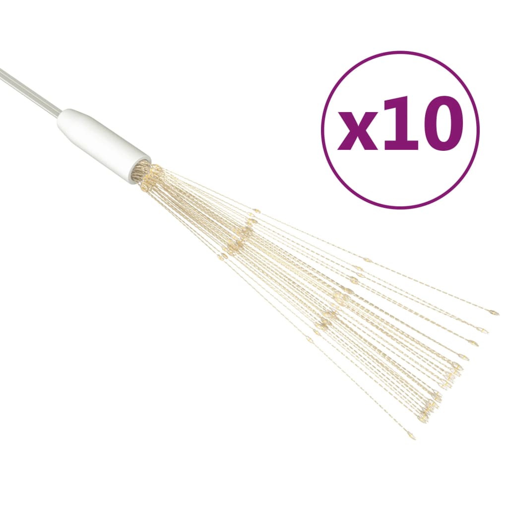 10 db karácsonyi meleg fehér tűzijátéklámpa 1400 LED-del 20 cm