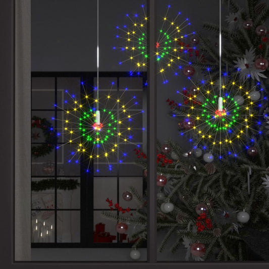 kültéri karácsonyi többszínű tűzijátéklámpa 140 LED-del 20 cm