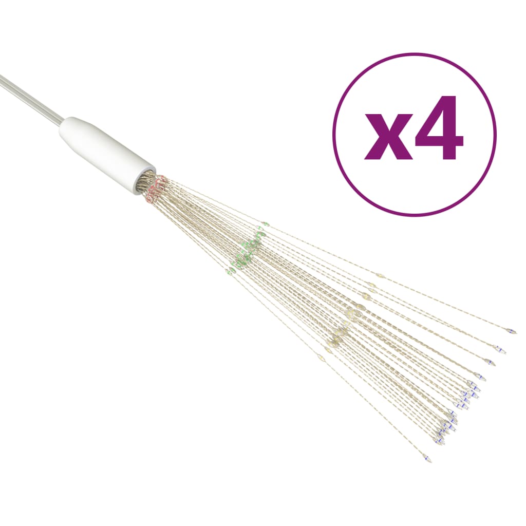 4 db kültéri karácsonyi többszínű tűzijátéklámpa 560 LED 20 cm