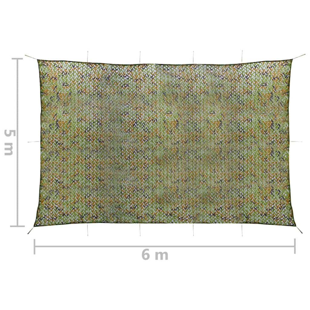 zöld kamuflázsháló tárolózsákkal 5 x 6 m