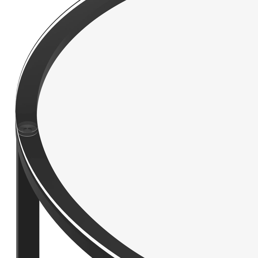 fekete-fehér márvány edzett üveg dohányzóasztal 70 cm