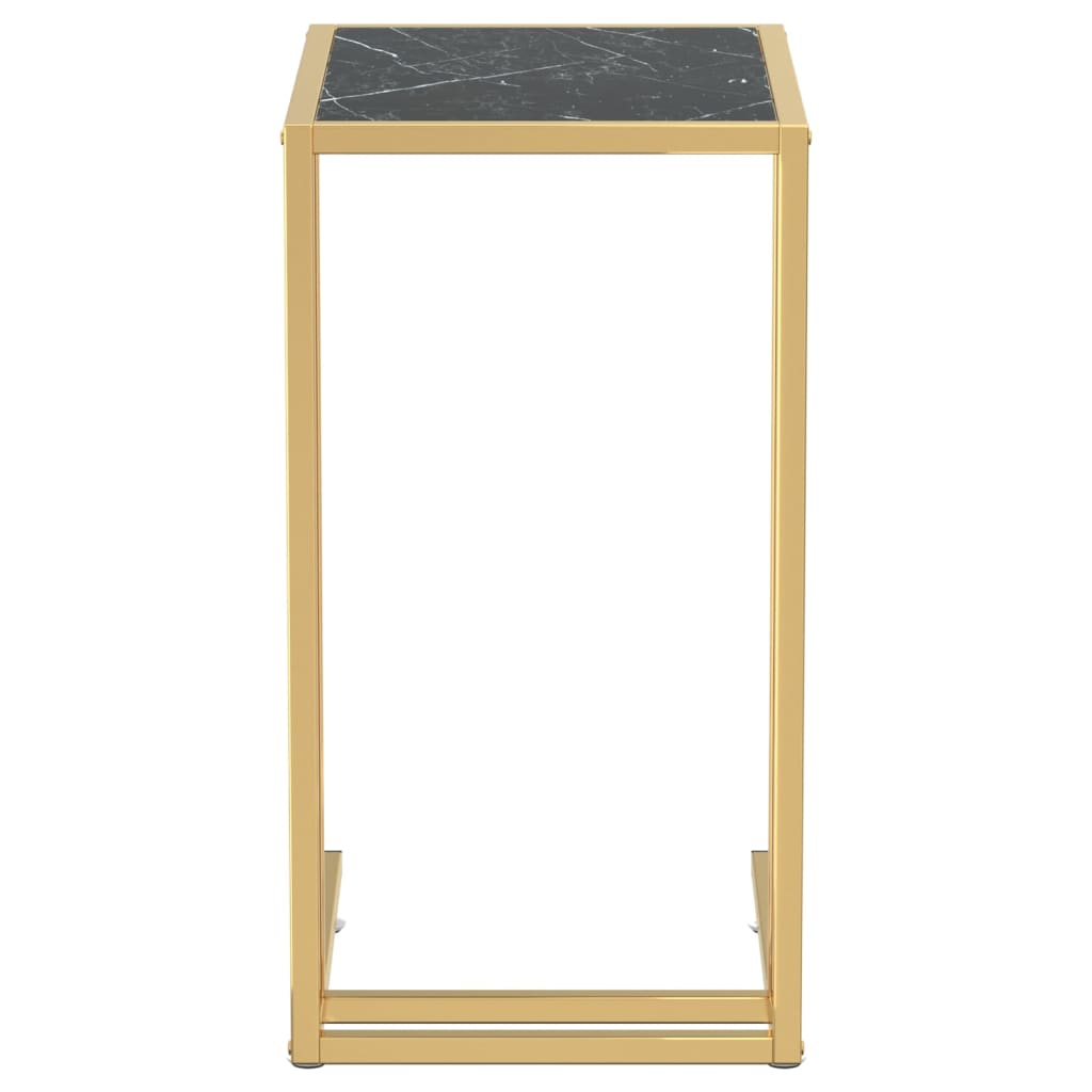 fekete márvány edzett üveg számítógép-kisasztal 50 x 35 x 65 cm