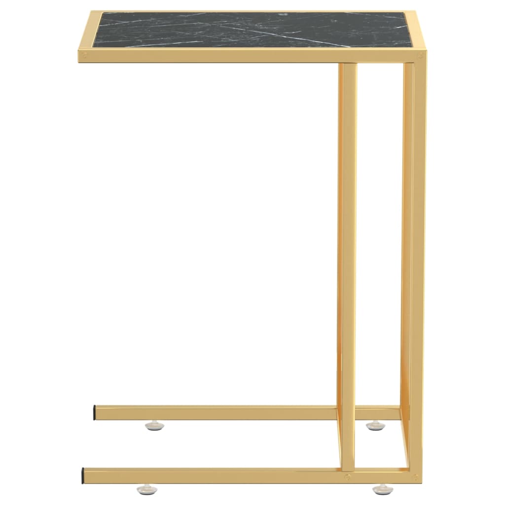 fekete márvány edzett üveg számítógép-kisasztal 50 x 35 x 65 cm