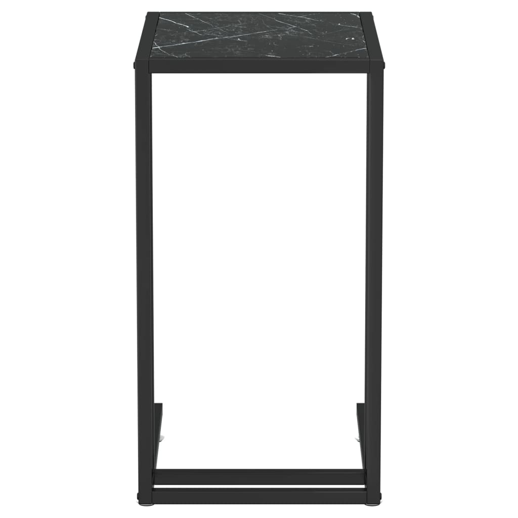 fekete márvány edzett üveg számítógép-kisasztal 50 x 35 x 65 cm