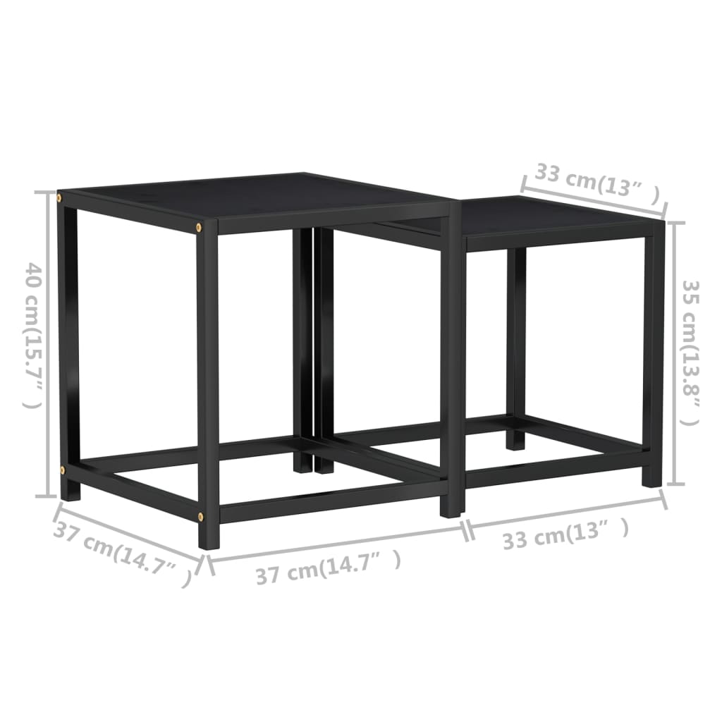 2 db fekete MDF dohányzóasztal