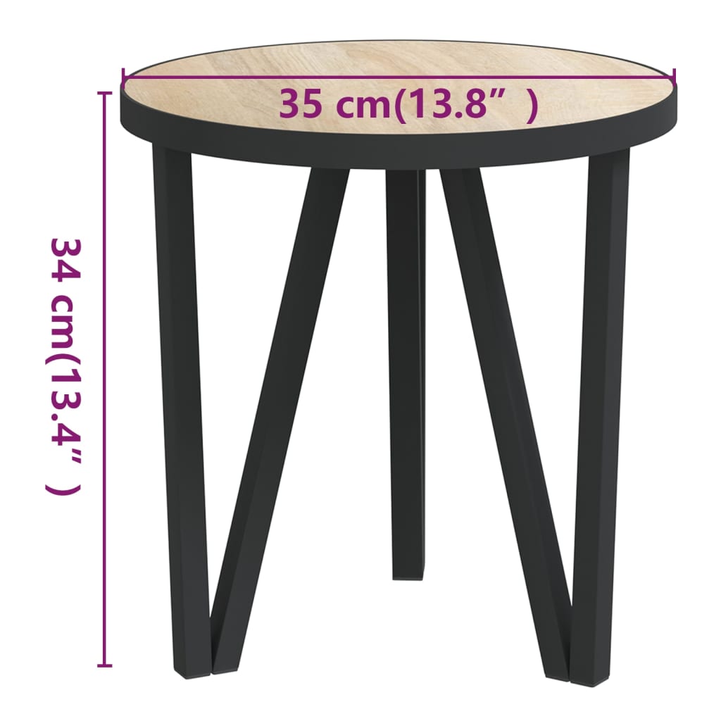 sonoma-tölgyszínű MDF dohányzóasztal Ø35 cm