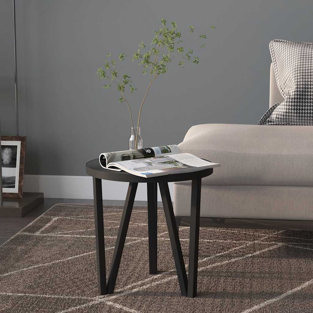 fekete MDF dohányzóasztal Ø35 cm
