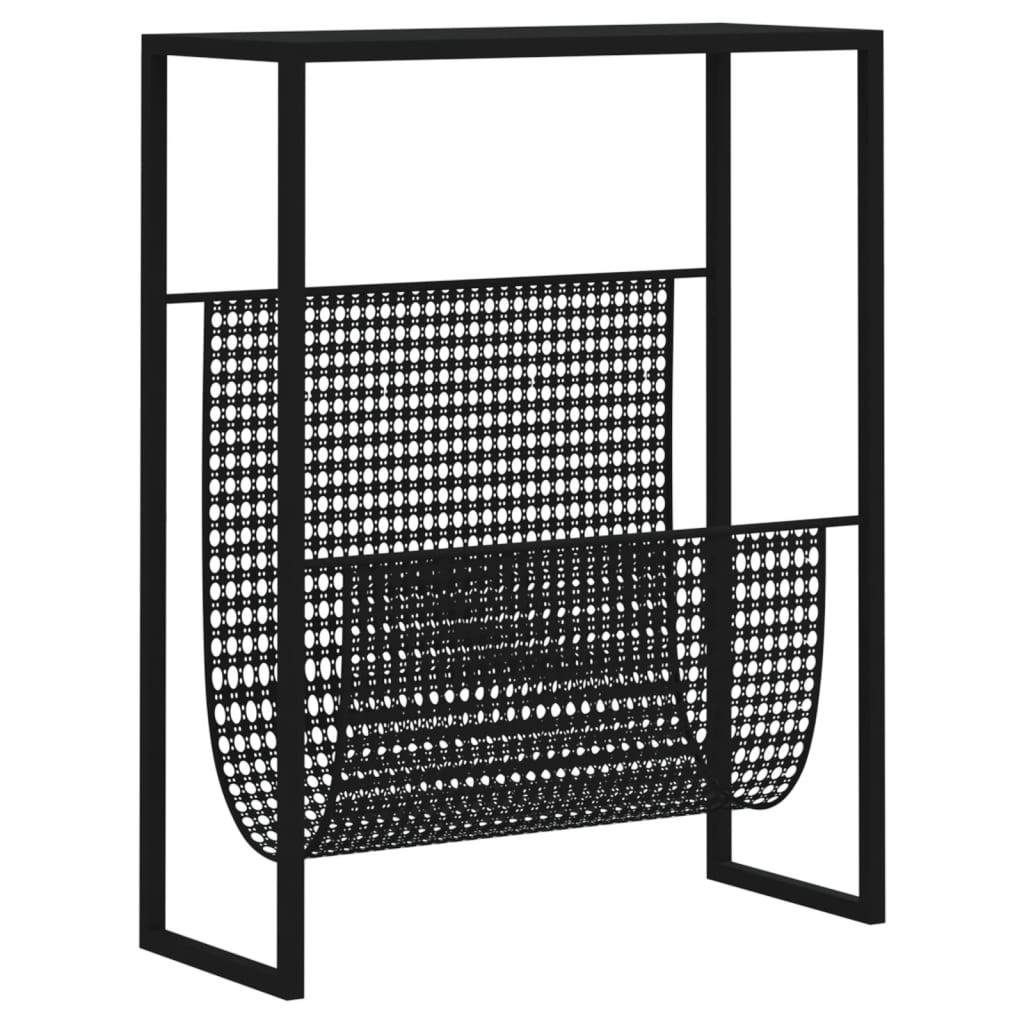 fekete acél újságtartó állvány 35 x 15 x 45 cm