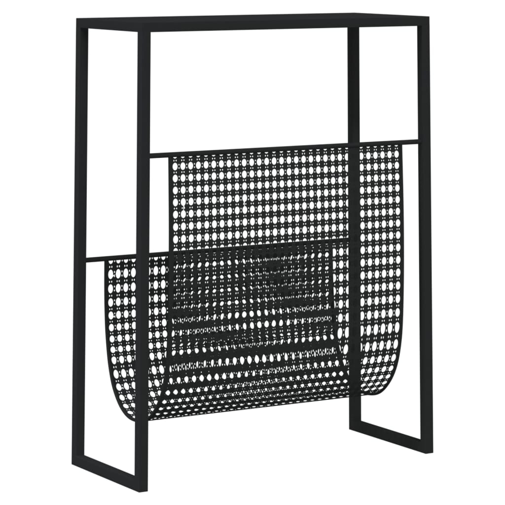 fekete acél újságtartó állvány 35 x 15 x 45 cm