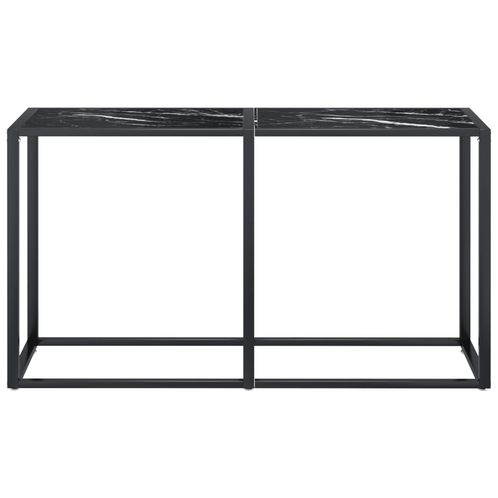 fekete márványszínű edzett üveg tálalóasztal 140 x 35 x 75,5 cm