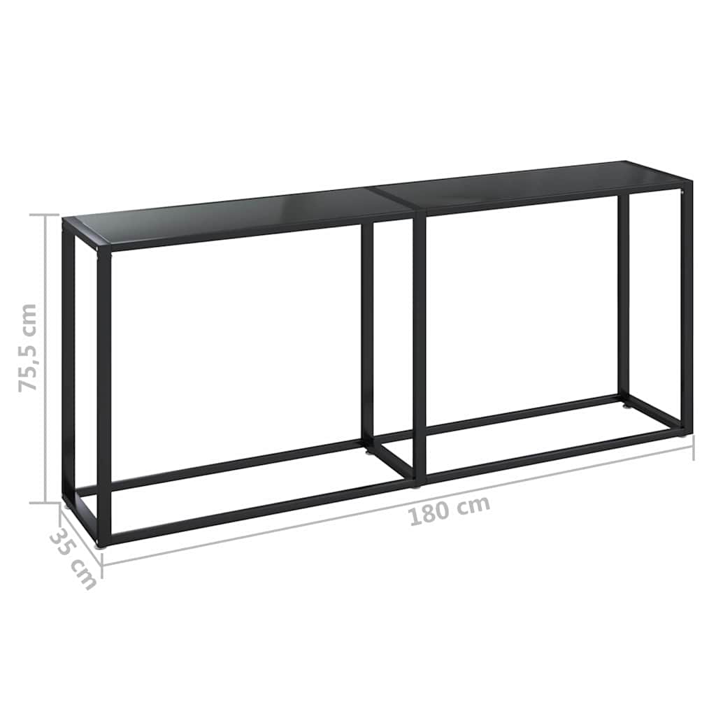 fekete edzett üveg tálalóasztal 180 x 35 x 75,5 cm