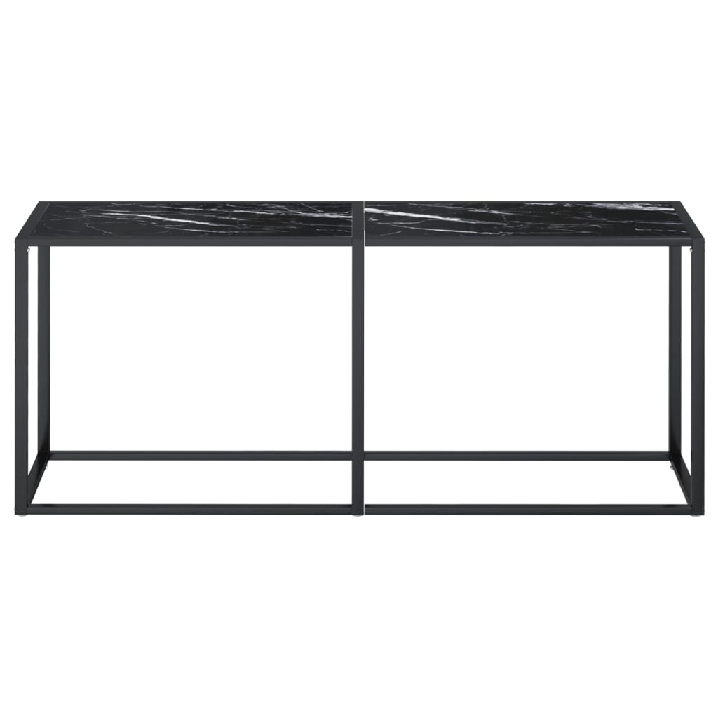 fekete márványszínű edzett üveg tálalóasztal 180 x 35 x 75,5 cm