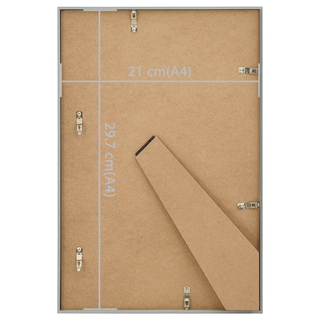 3 db ezüstszínű MDF asztali fényképkeret 21 x 29,7 cm