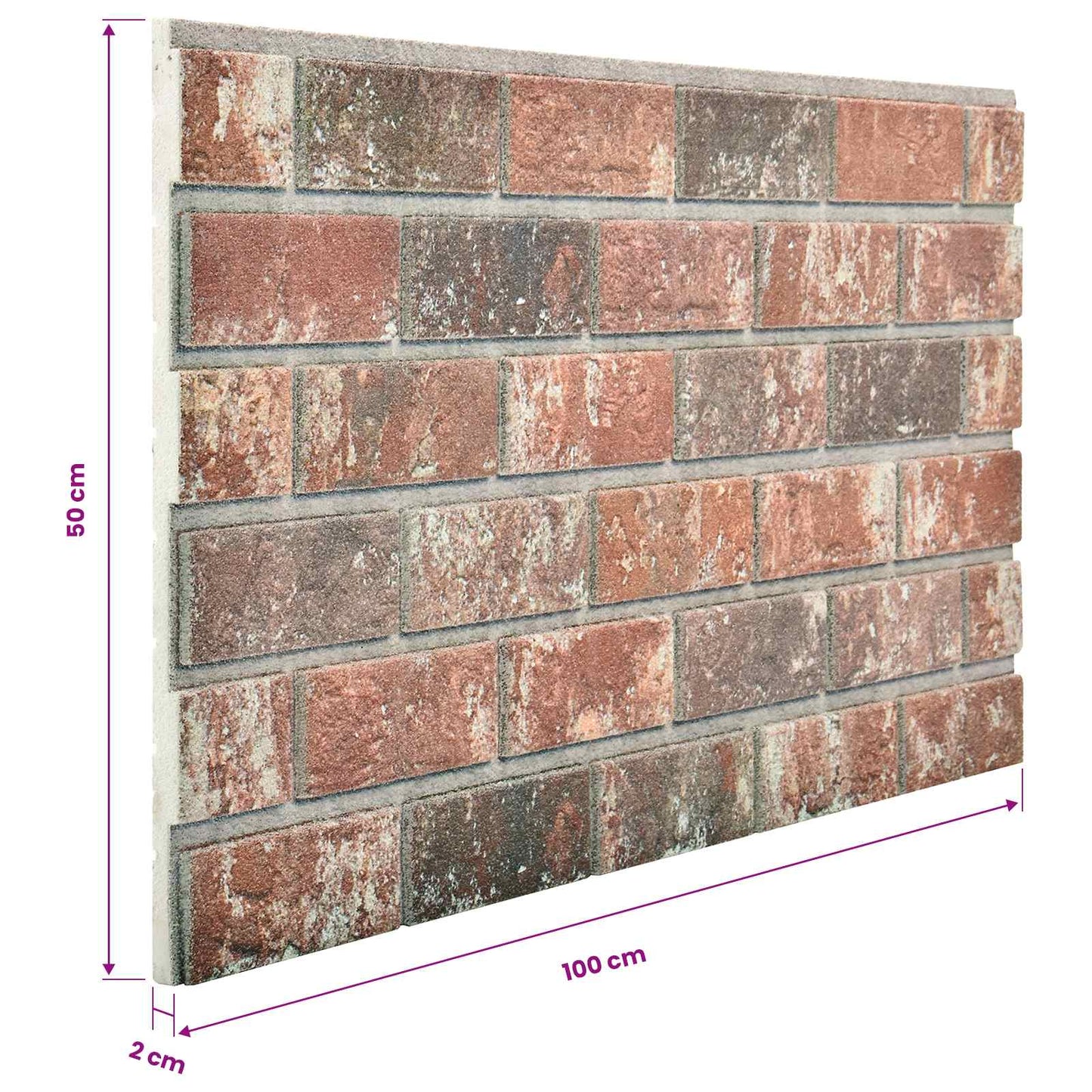 Fali panelek 10 pcs Sötétbarna és Szürke 100 x 50 cm EPS Hab