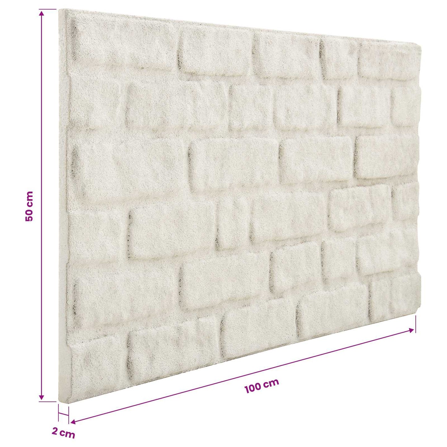 Fali panelek 10 pcs Fehér 100 x 50 cm EPS Hab
