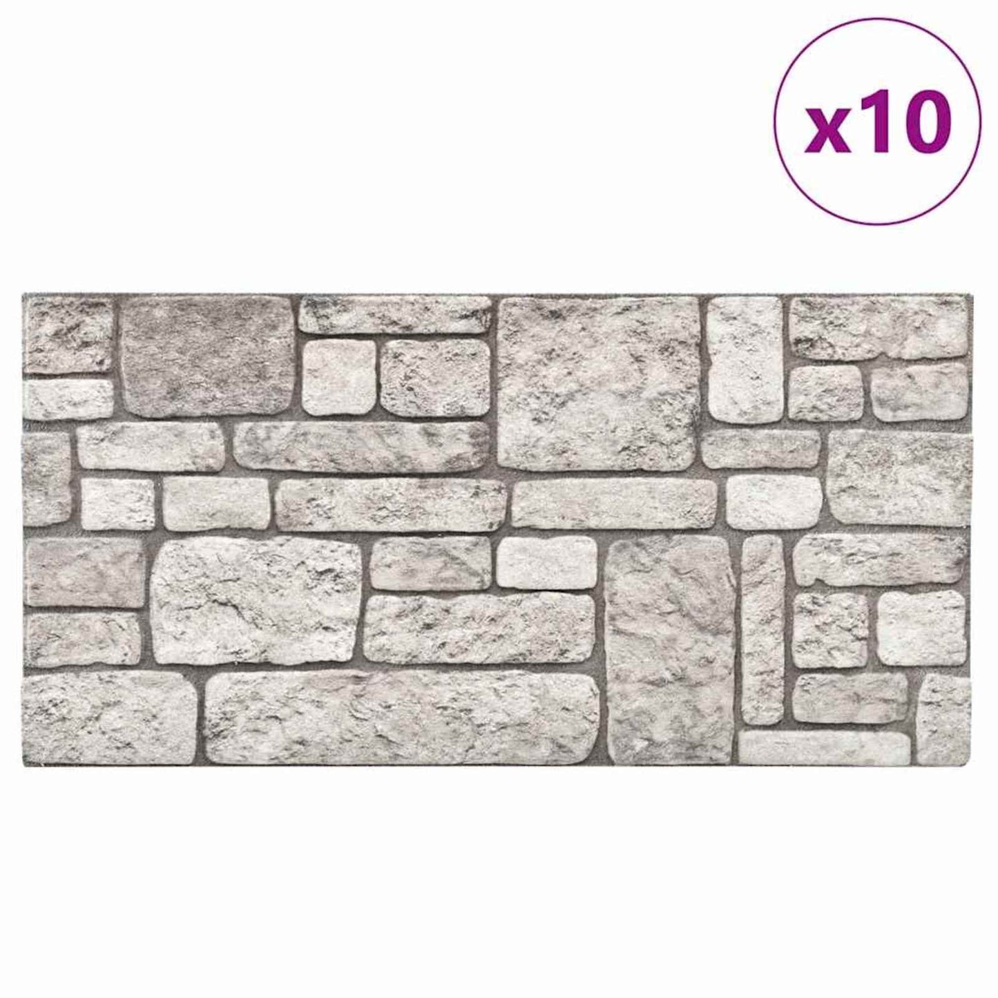 Fali panelek 10 pcs Szürke 100 x 50 cm EPS Hab