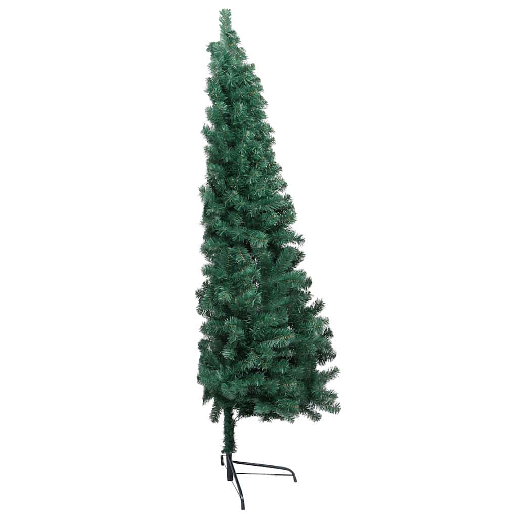 zöld megvilágított fél műkarácsonyfa gömb szettel 240 cm