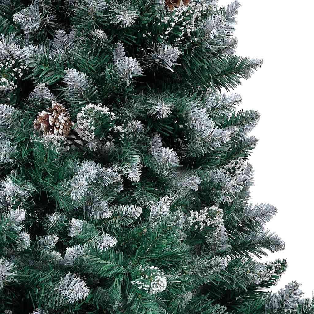LED-es műkarácsonyfa gömbkészlettel és tobozokkal 150 cm
