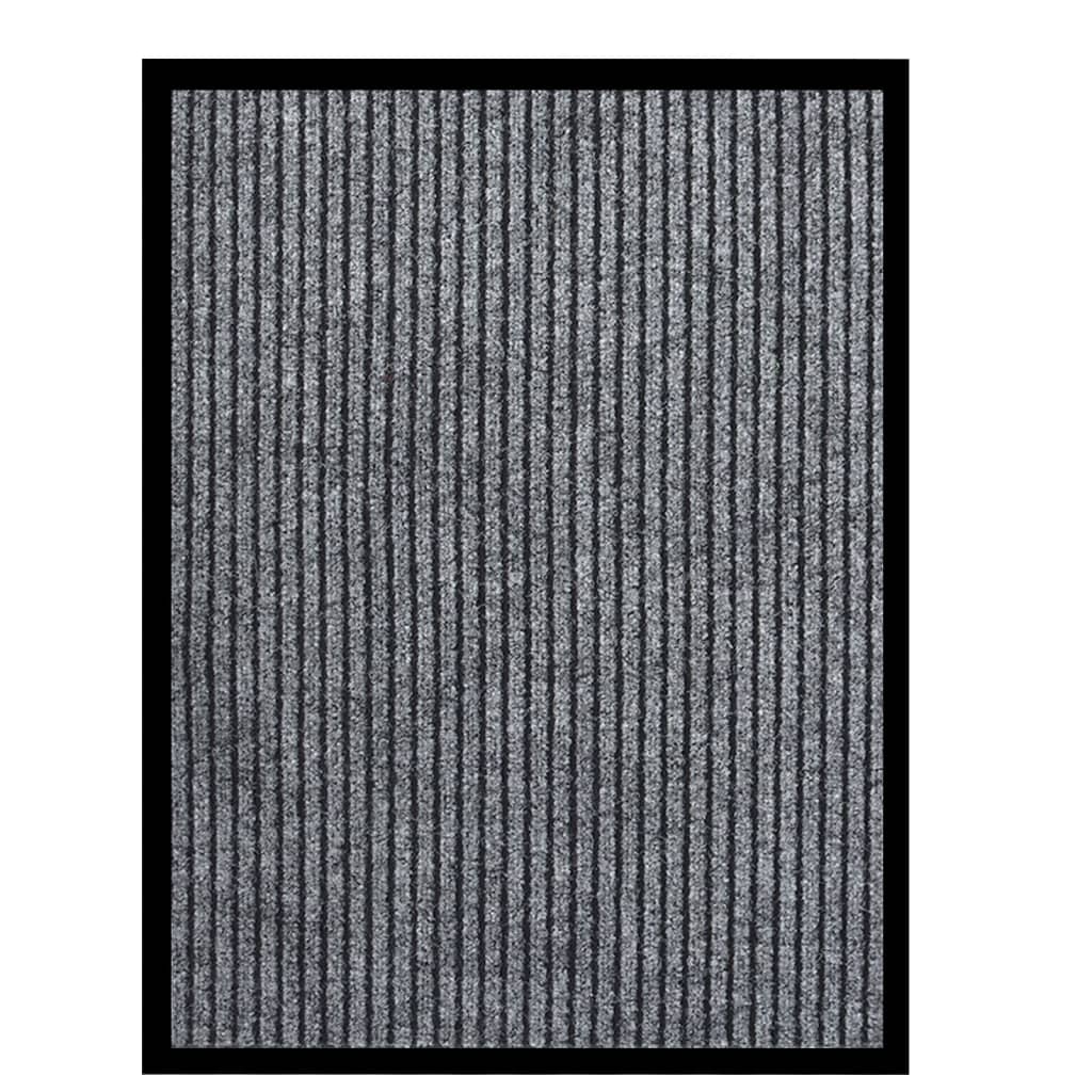 szürke csíkos lábtörlő 60 x 80 cm