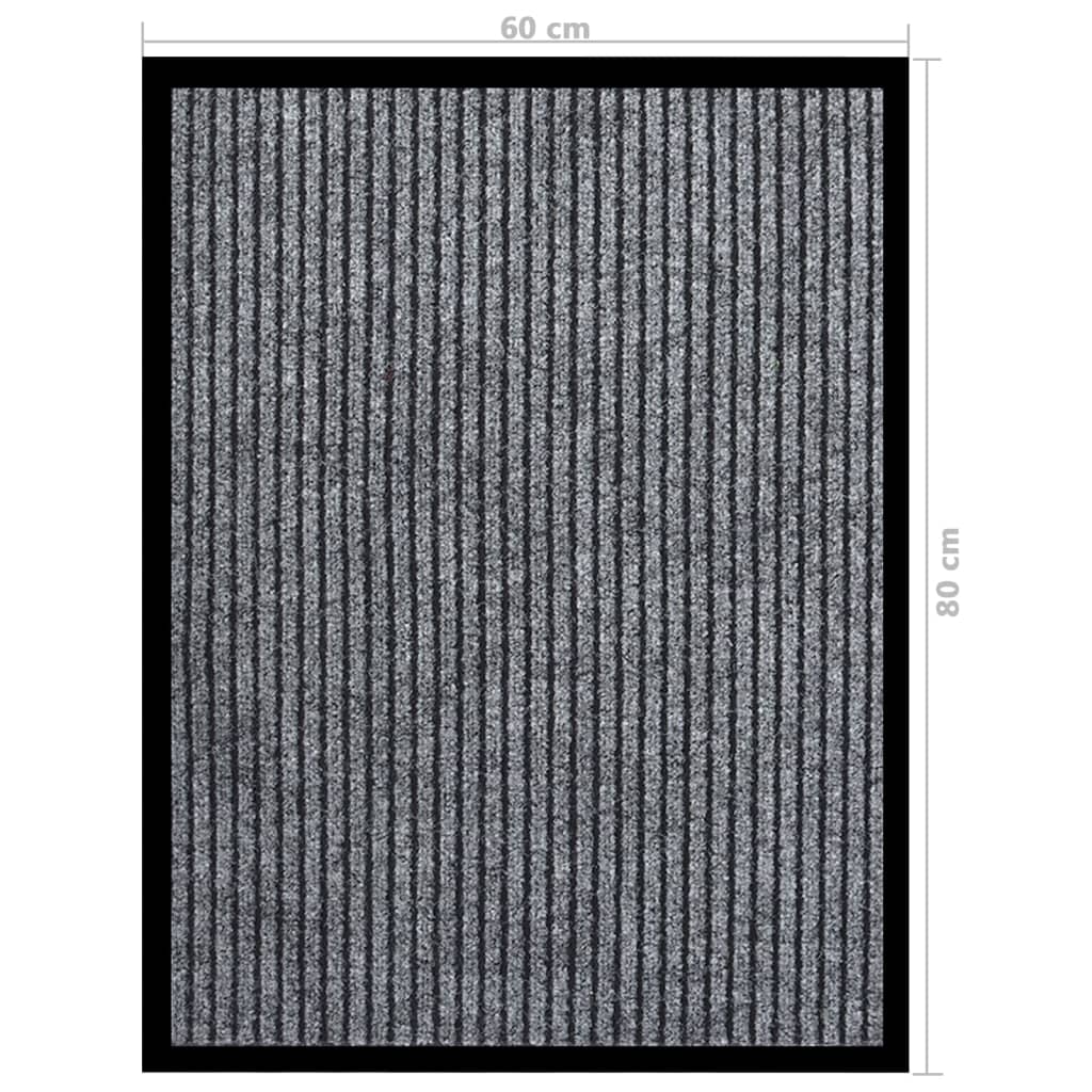 szürke csíkos lábtörlő 60 x 80 cm