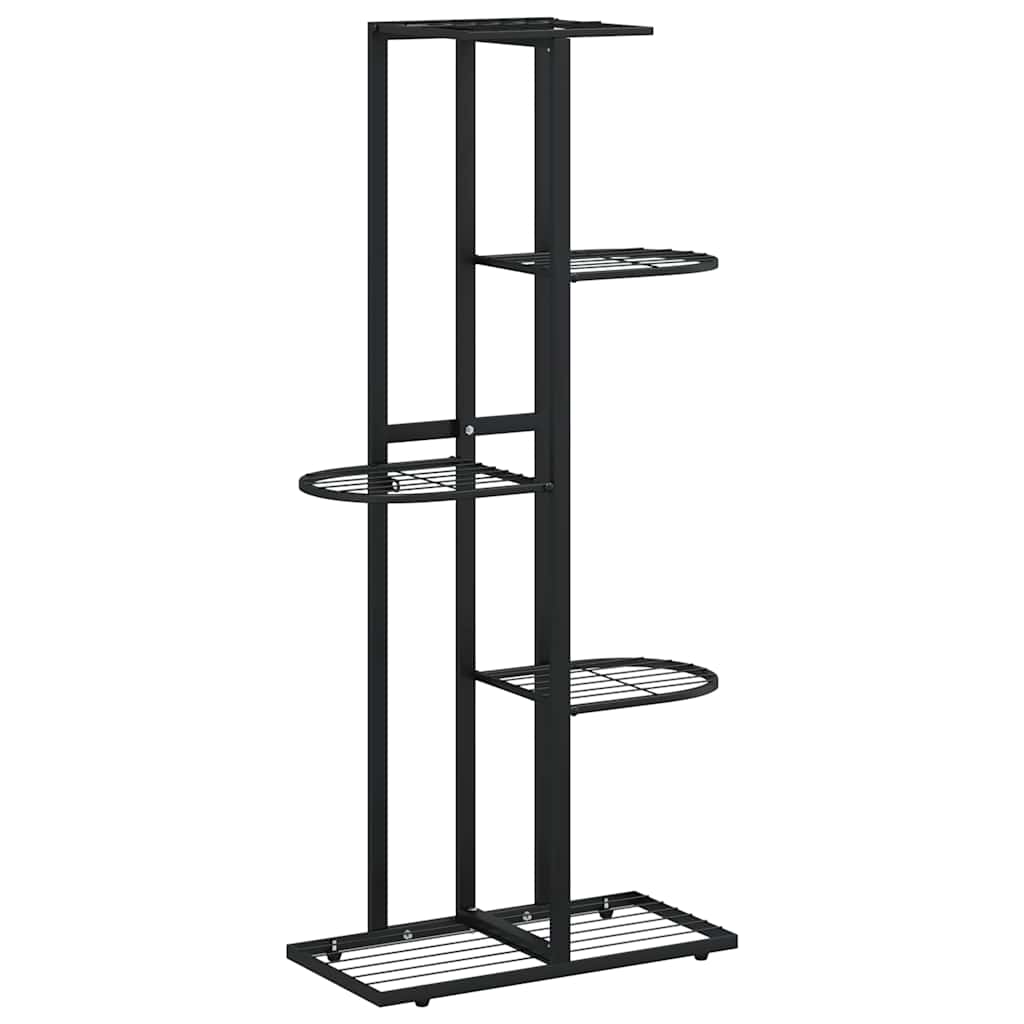 fekete 5 szintes acél virágtartó állvány 43 x 22 x 98 cm