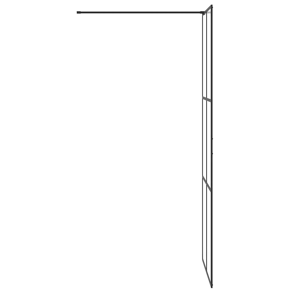 fekete zuhanyfal átlátszó ESG üveggel 80 x 195 cm