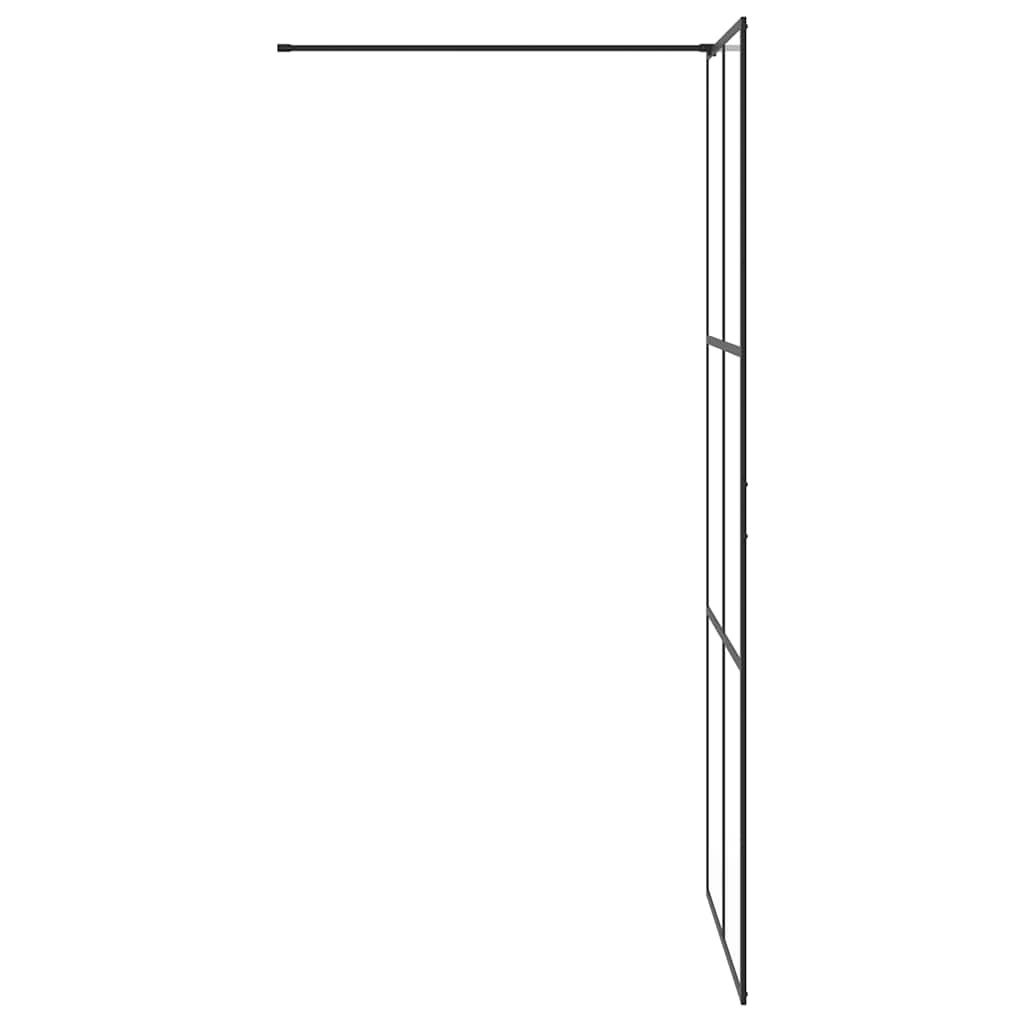 fekete zuhanyfal átlátszó ESG üveggel 90 x 195 cm