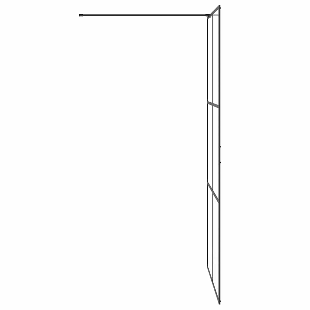 fekete zuhanyfal átlátszó ESG üveggel 100 x 195 cm