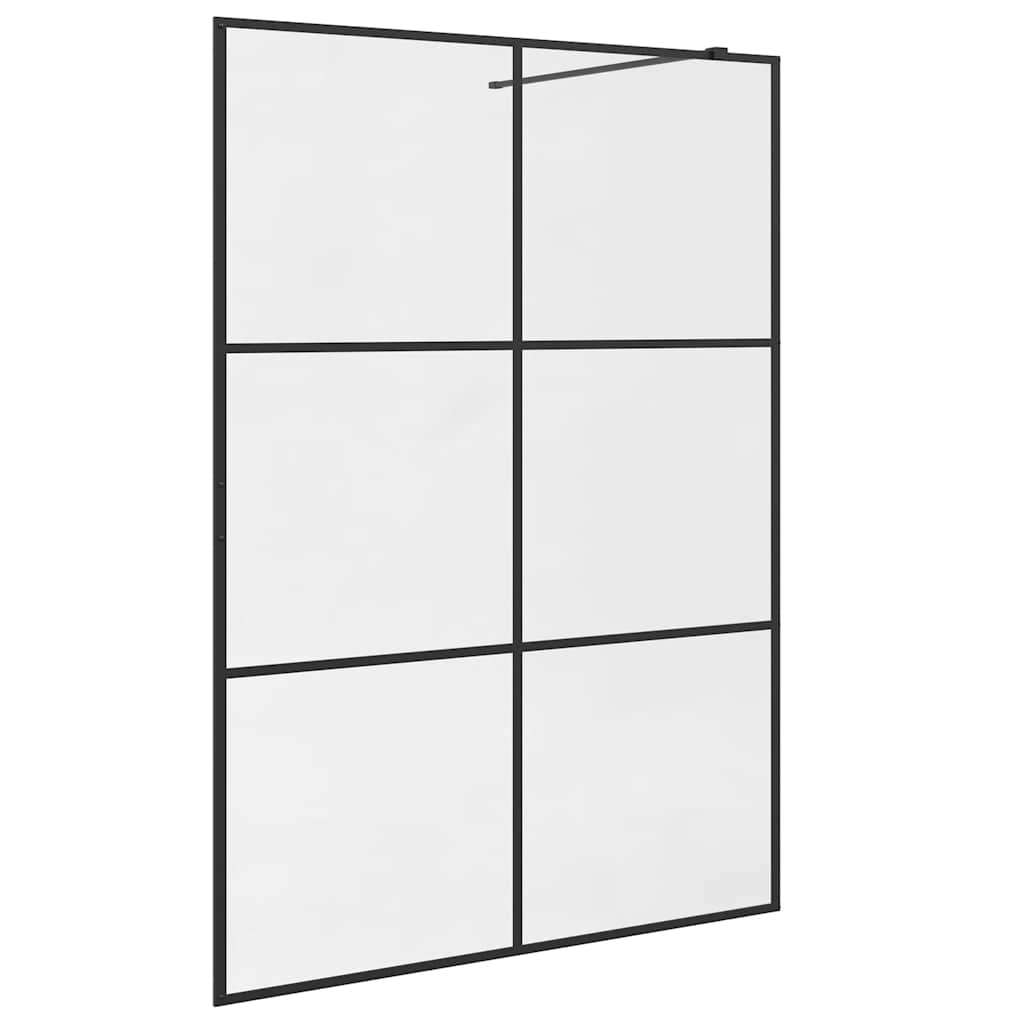 fekete zuhanyfal átlátszó ESG üveggel 140 x 195 cm