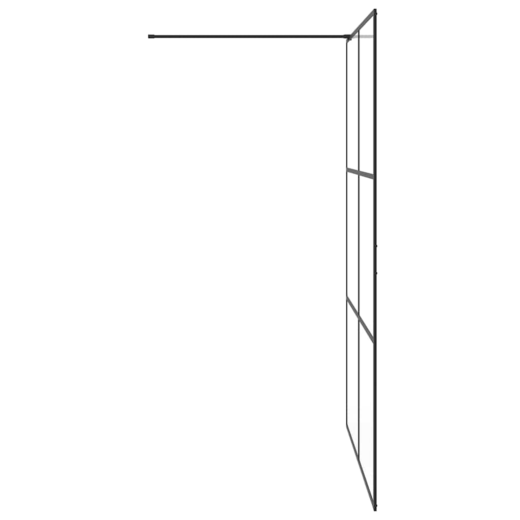 fekete zuhanyfal átlátszó ESG üveggel 140 x 195 cm