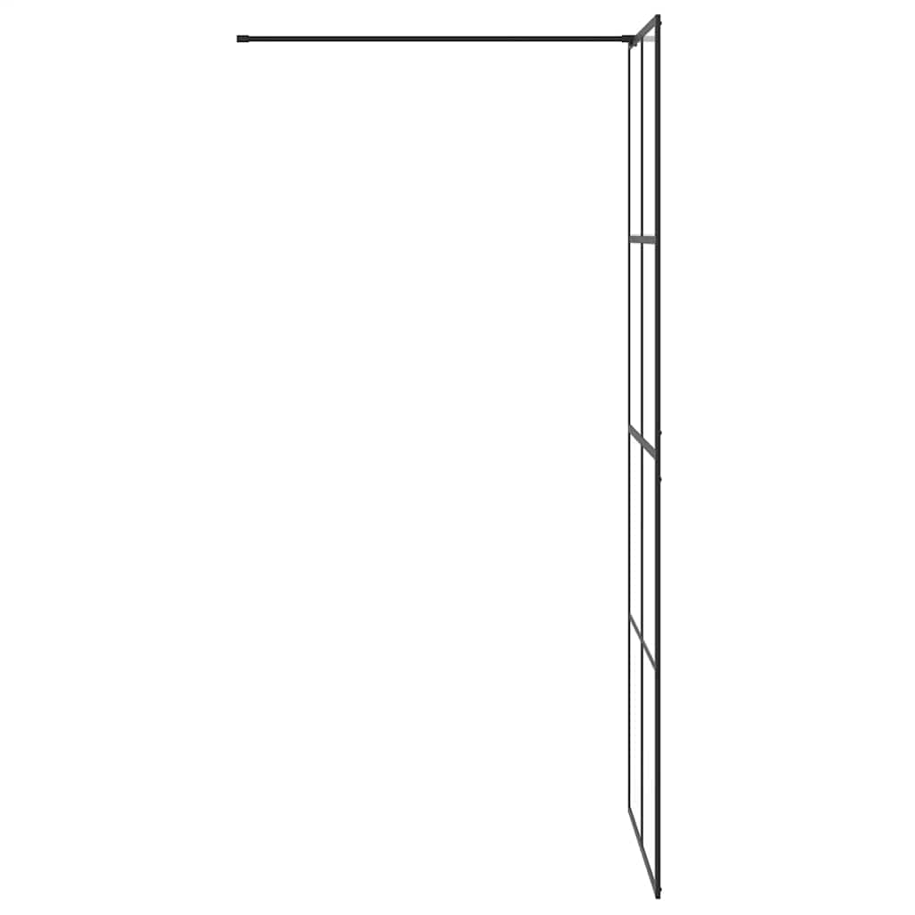 fekete zuhanyfal átlátszó ESG üveggel 80 x 195 cm
