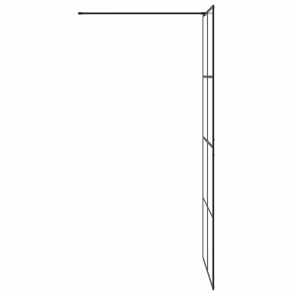 fekete zuhanyfal átlátszó ESG üveggel 90 x 195 cm