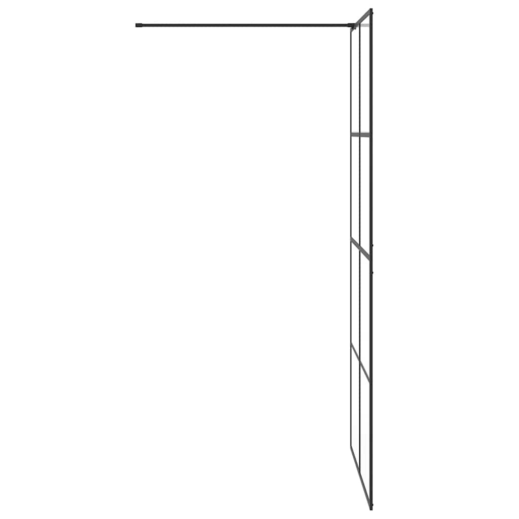 fekete zuhanyfal átlátszó ESG üveggel 100 x 195 cm