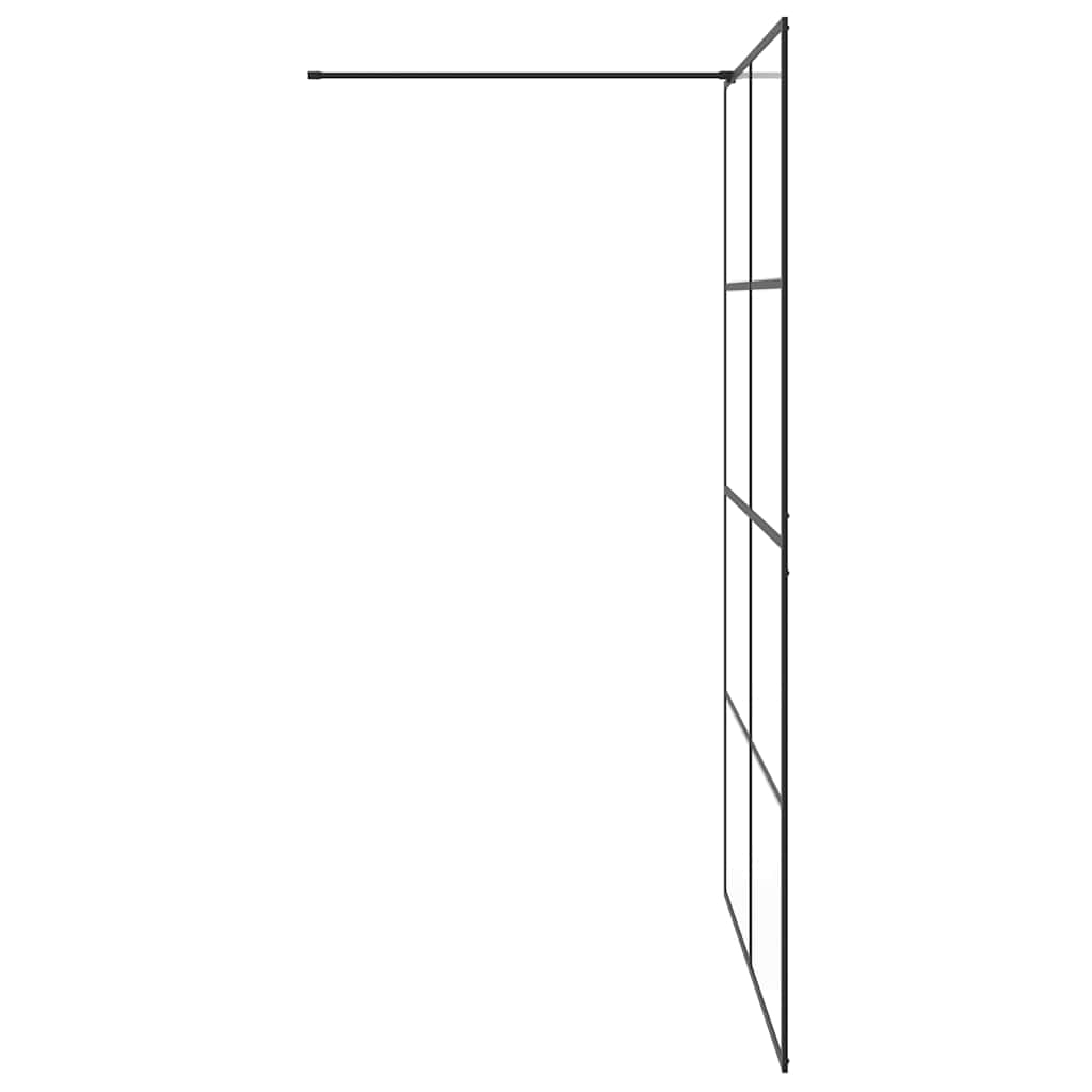 fekete zuhanyfal átlátszó ESG üveggel 140 x 195 cm