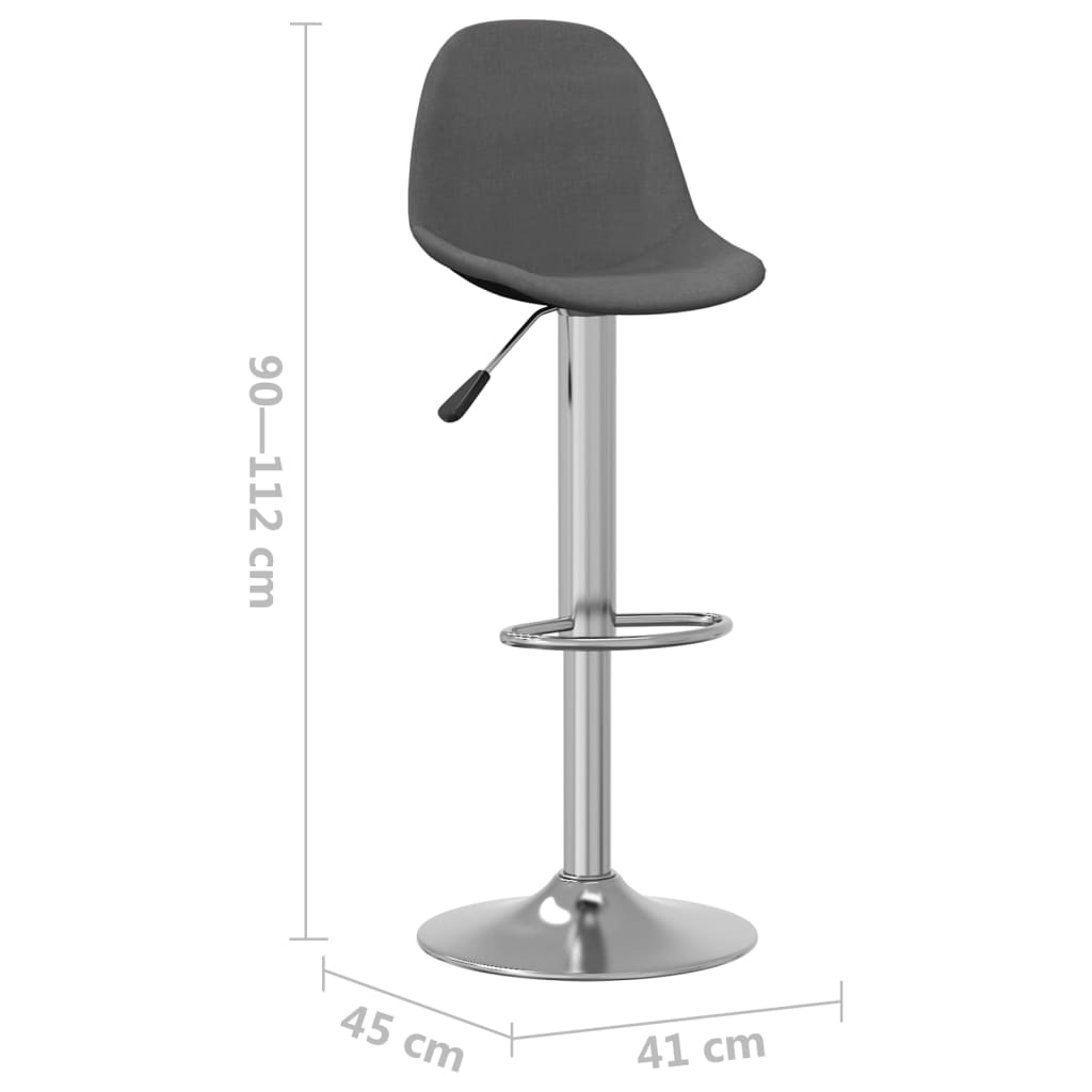 2 db sötétszürke szövet bárszék