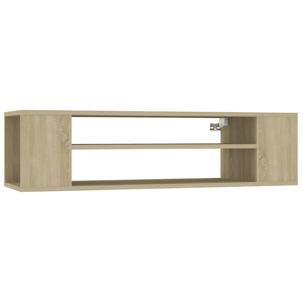 sonoma tölgy színű szerelt fa függő TV-szekrény 100x30x26,5 cm
