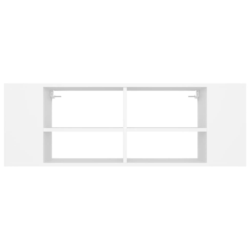 fehér szerelt fa falra szerelhető TV-szekrény 102 x 35 x 35 cm