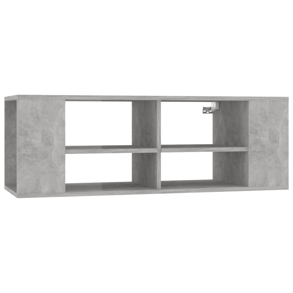 betonszürke szerelt fa falra szerelhető TV-szekrény 102x35x35cm