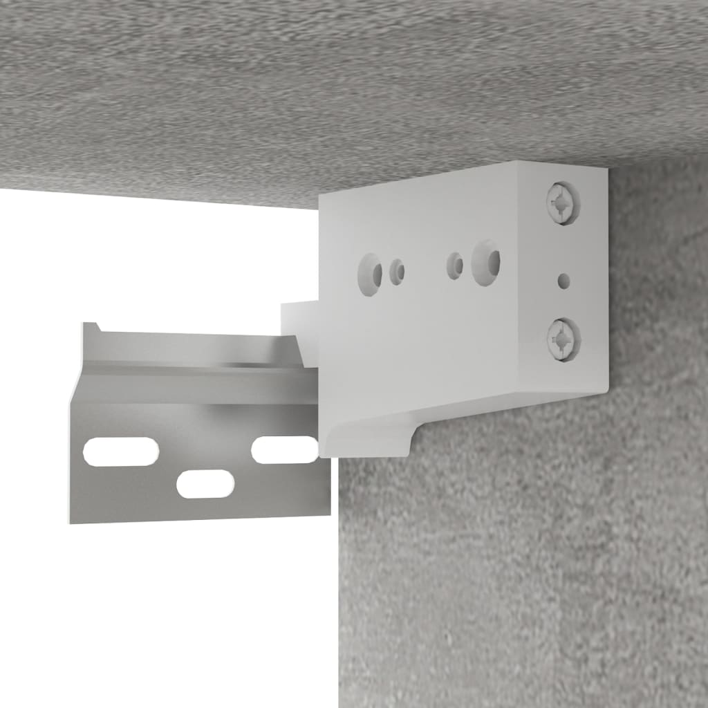 betonszürke szerelt fa falra szerelhető TV-szekrény 102x35x35cm