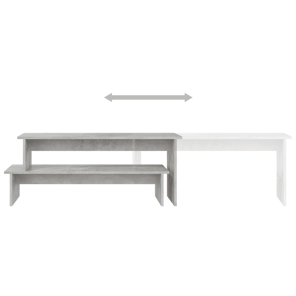 betonszürke szerelt fa TV-szekrény 180 x 30 x 43 cm