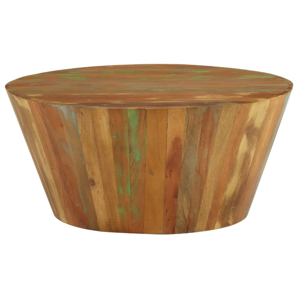 tömör újrahasznosított fa dohányzóasztal Ø65 x 31 cm