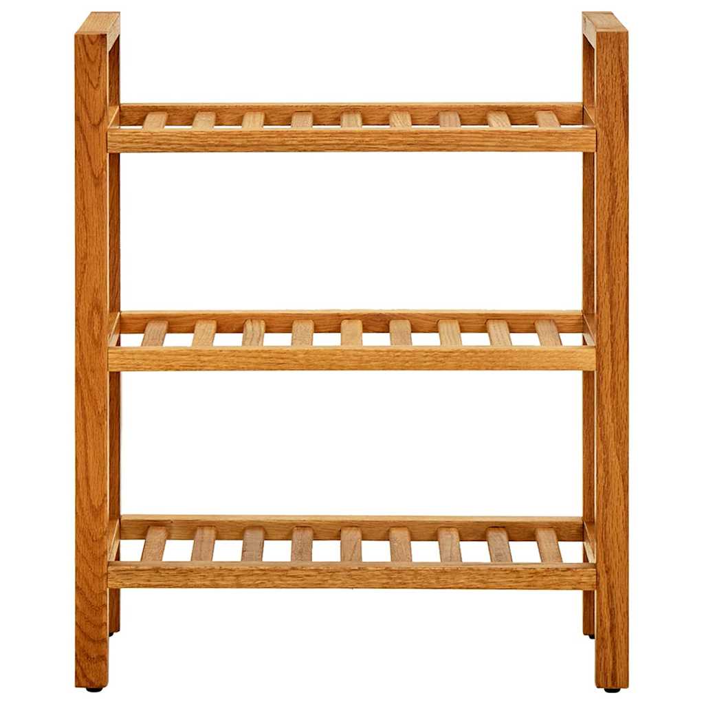 tömör tölgyfa cipőtartó 3 polccal 50 x 27 x 60 cm