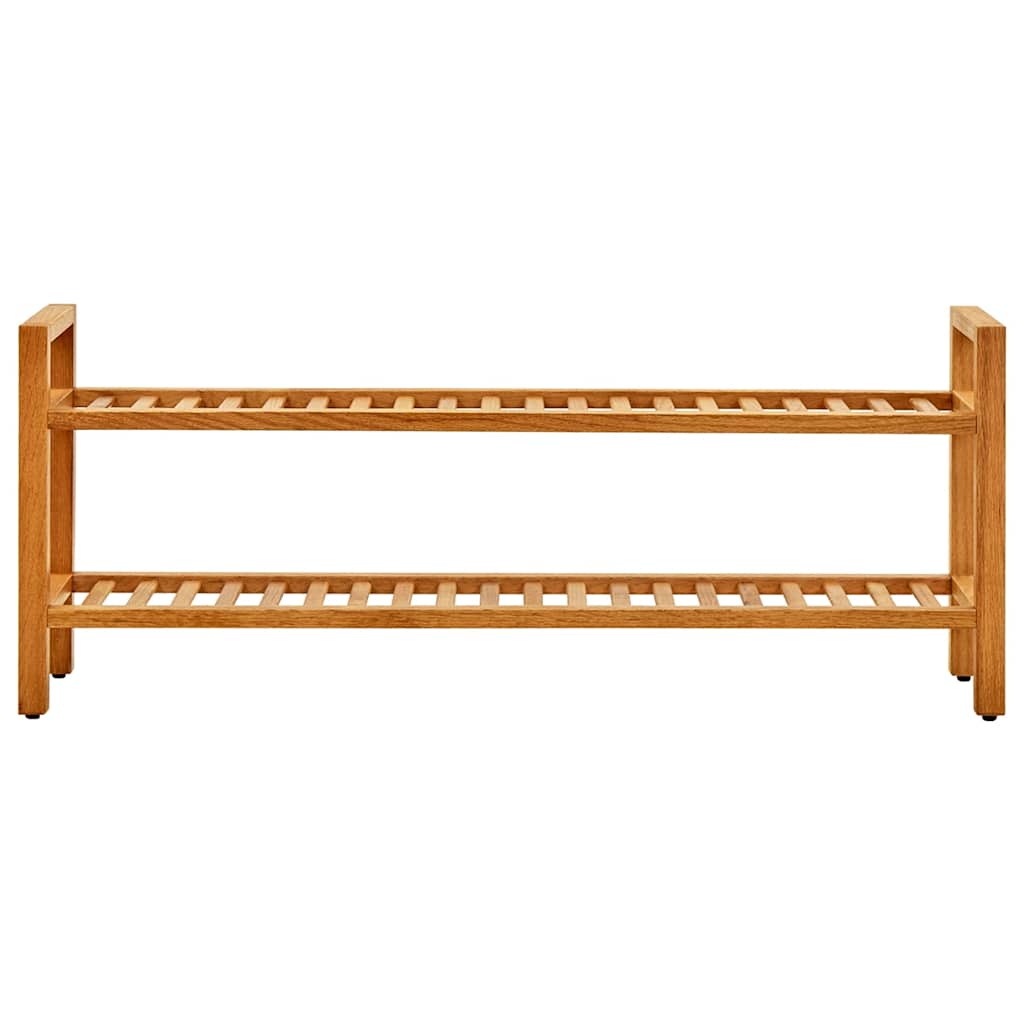 tömör tölgyfa cipőtartó 2 polccal 100 x 27 x 40 cm