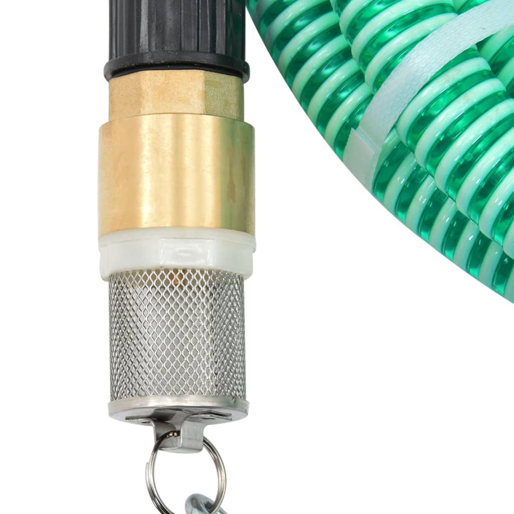 zöld PVC szívótömlő sárgaréz csatlakozókkal 1,1" 5 m