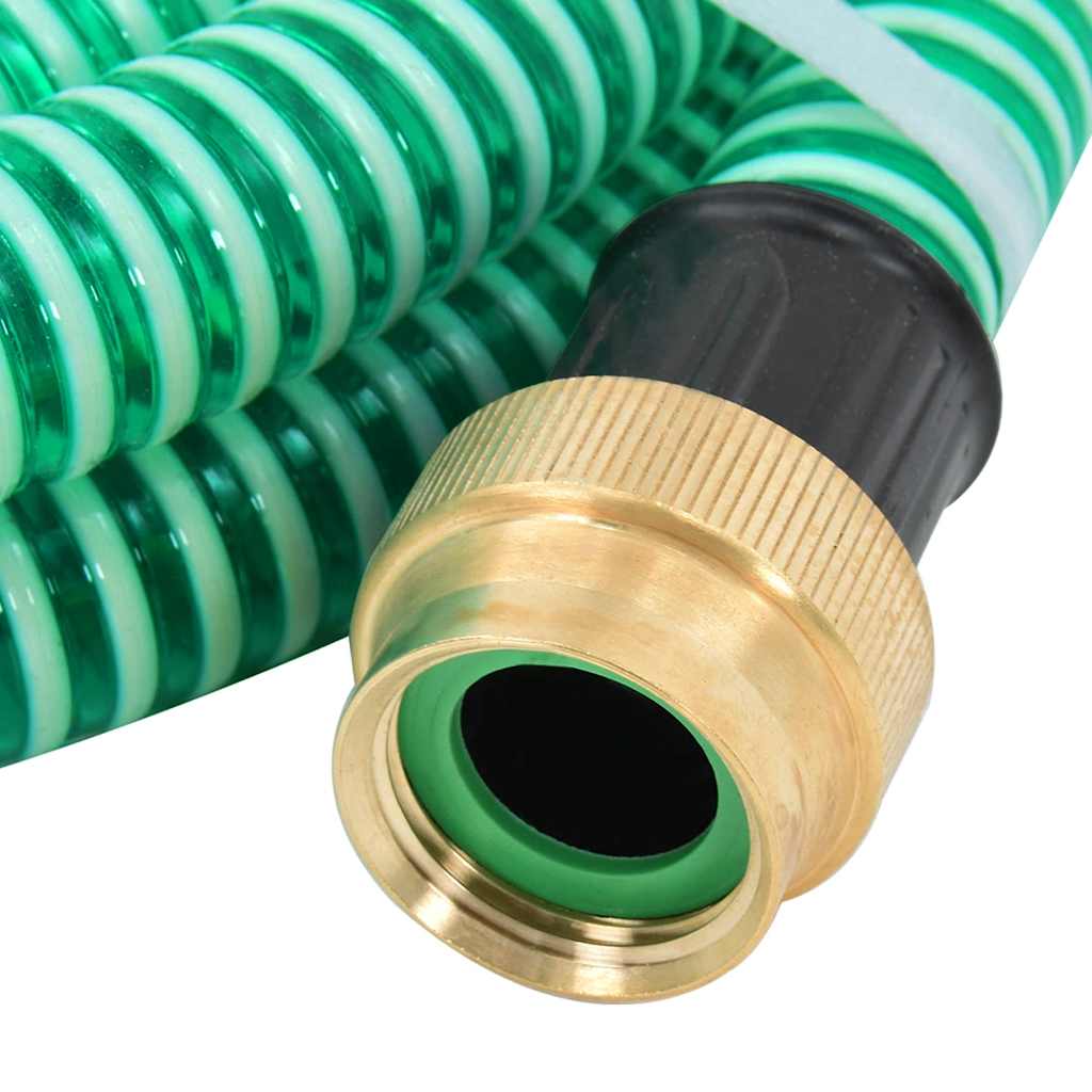 zöld PVC szívótömlő sárgaréz csatlakozókkal 1,1" 7 m
