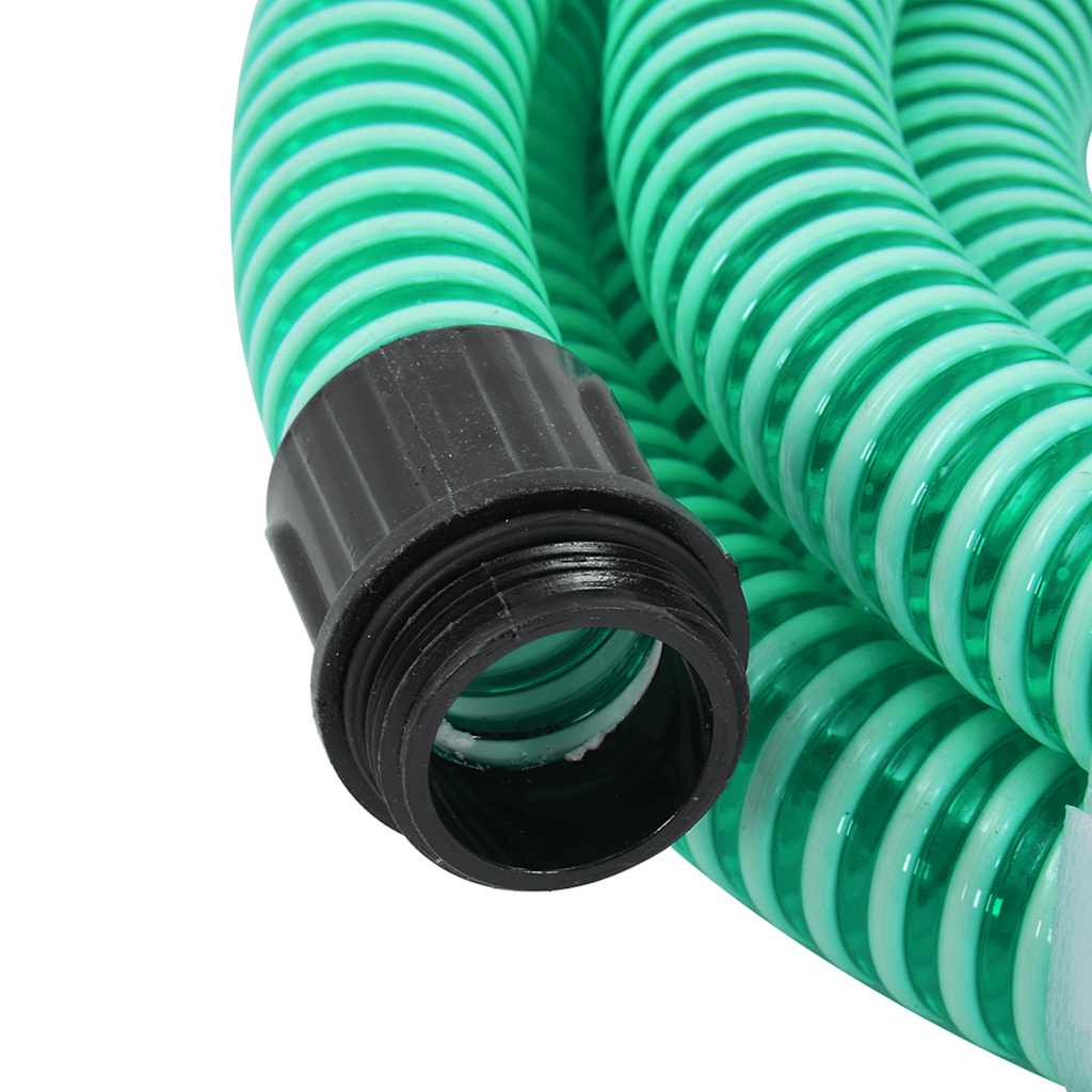 zöld PVC szívótömlő sárgaréz csatlakozókkal 1,1" 7 m