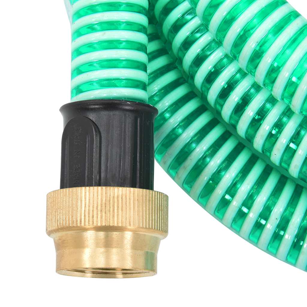 zöld PVC szívótömlő sárgaréz csatlakozókkal 1,1" 7 m