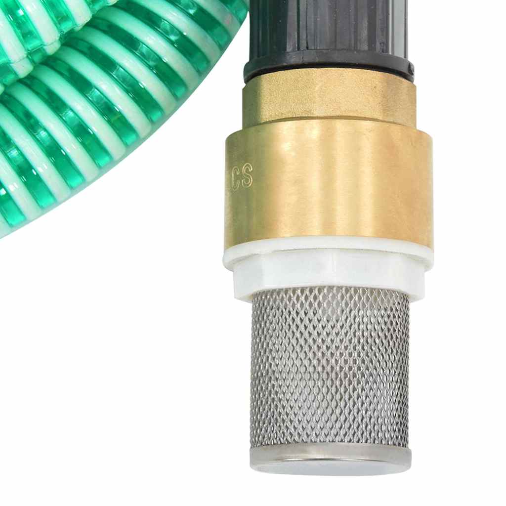 zöld PVC szívótömlő sárgaréz csatlakozókkal 1,1" 7 m